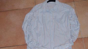 NIEUW Damesblouse AIMEE THE LABEL mt XL beige/blauw l mouw beschikbaar voor biedingen