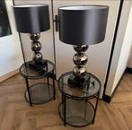 Mooi setje Luxury style bol lampen incl.glazen tafels, Ophalen, Zo goed als nieuw