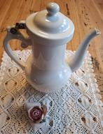 Antieke Franse vuurvaste koffiepot met scharnierbare deksel, Antiek en Kunst, Antiek | Porselein, Ophalen of Verzenden