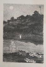Lithografie “Shprinze by the river” Anatoli Lvovich Kaplan, Ophalen of Verzenden
