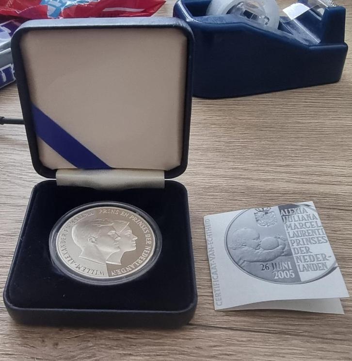 Geboorte Alexia - Zilver, Postzegels en Munten, Penningen en Medailles, Zilver, Nederland, Verzenden
