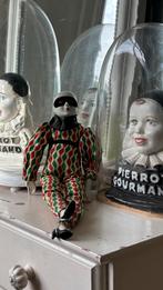 Oude Franse sofadoll harlekijn, pierrot erg shabby, Verzamelen, Poppen, Ophalen of Verzenden, Gebruikt, Overige typen