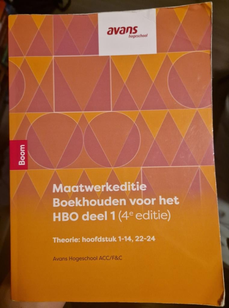 Maatwerkeditie Boekhouden HBO deel 1, Boeken, Studieboeken en Cursussen, Avans Hogeschool ACC/F&C, Zo goed als nieuw, Beta, HBO