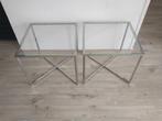 Glazen salontafeltjes, set van 2, Ophalen, 50 tot 100 cm, Vierkant, 50 tot 100 cm