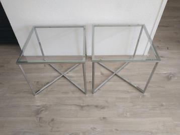 Glazen salontafeltjes, set van 2 beschikbaar voor biedingen