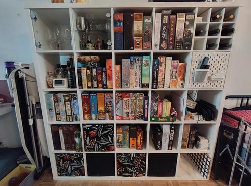 5x5 KALLAX kast wit met inzetstukken, Huis en Inrichting, Kasten | Boekenkasten, Zo goed als nieuw, 150 tot 200 cm, 150 tot 200 cm
