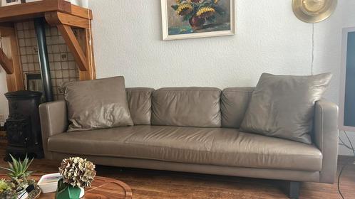 Gratis leren Goossens bank, Huis en Inrichting, Banken | Bankstellen, Zo goed als nieuw, 200 tot 250 cm, 75 tot 100 cm, Ophalen