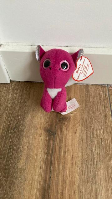 Super leuk klein knuffeltje van Ty  Percy knuffel Roze paars beschikbaar voor biedingen