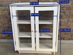 Off white kast met glazen deuren, Ophalen, Glas, 50 tot 100 cm, Minder dan 25 cm
