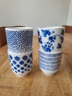 Vintage Ikea blauw/wit mokjes, Ophalen, Zo goed als nieuw, Overige stijlen, Kop(pen) en/of Schotel(s)