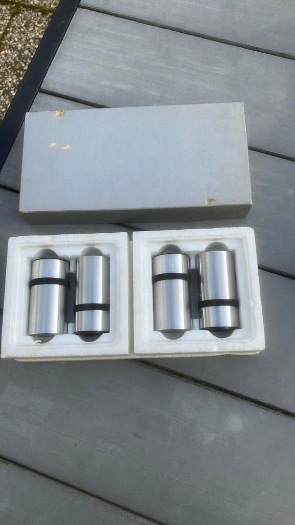 Shotglaasjes jaren ‘70, Aachen Design Germany, RVS., Ophalen of Verzenden, Zo goed als nieuw