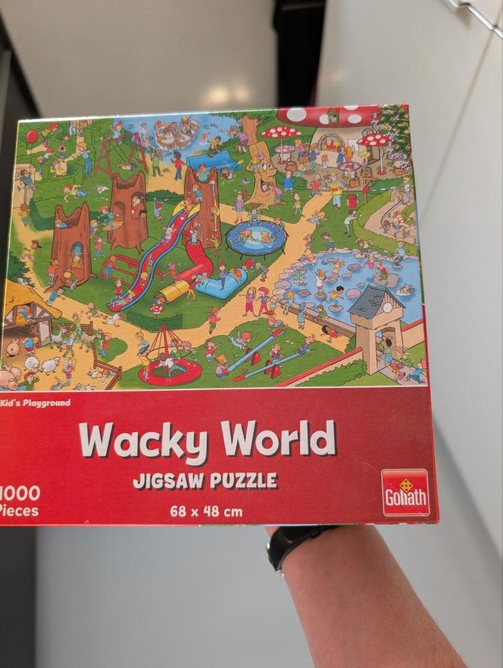 Wacky World Puzzel 1000 Stukjes - Compleet!, Hobby en Vrije tijd, Denksport en Puzzels, Zo goed als nieuw, Legpuzzel, 500 t/m 1500 stukjes