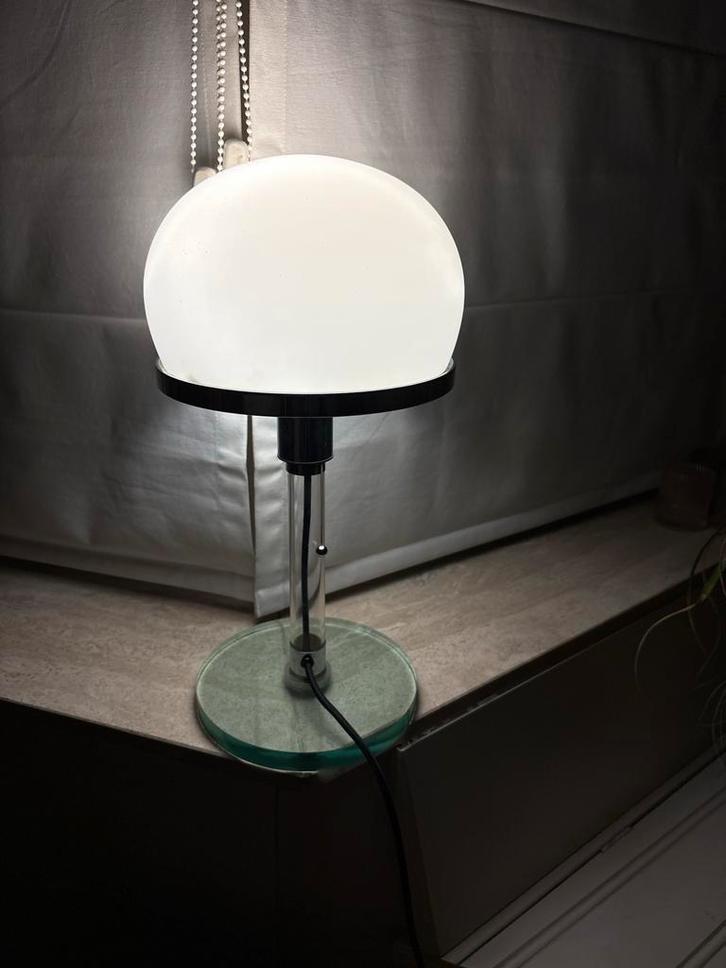 Wilhelm Wagenfeld tafellamp, Huis en Inrichting, Lampen | Vloerlampen, Zo goed als nieuw, Minder dan 100 cm, Glas, Ophalen