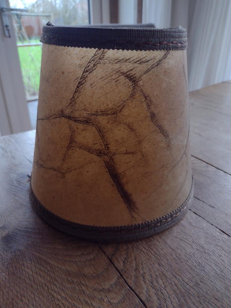 Retro vintage lampenkap varkensblaas, Huis en Inrichting, Lampen | Lampenkappen, Ophalen of Verzenden, Gebruikt, Rond