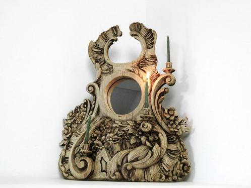 Oud reliekschrijn monstrans ornament floraal houtsnijwerk, Antiek en Kunst, Antiek | Religie, Ophalen of Verzenden