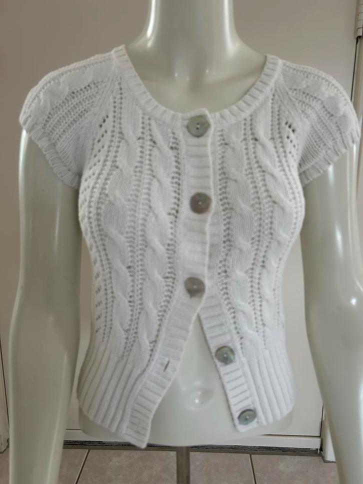 H&M vestje mt 34 offwhite ., Kleding | Dames, Truien en Vesten, Zo goed als nieuw, Maat 36 (S), Wit, Ophalen of Verzenden