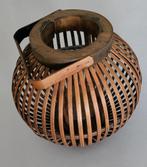 Windlicht/lantaarn van bamboehout, Huis en Inrichting, Ophalen of Verzenden, Zo goed als nieuw, Kandelaar, Hout