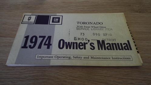 1974 Oldsmobile Toronado. First edition, Owner's Manual., Auto diversen, Handleidingen en Instructieboekjes, Verzenden