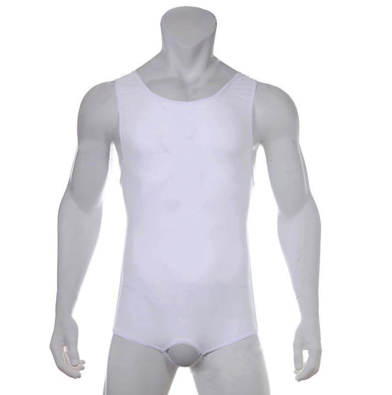 Heren witte open bodysuit / catsuit lingerie gay S M L XL, Verzenden, Wit, Overige typen