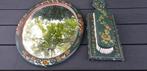 Hindelopen  borstel  spiegel en kaarsenstaander, Antiek en Kunst, Minder dan 100 cm, Ophalen