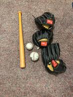 Honkbal leren handschoenen 2 ballen en houten honkbalknuppel, Sport en Fitness, Honkbal en Softbal, Ophalen of Verzenden, Nieuw