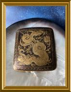 Antieke Japanse damascene sigarettenkoker, 20 carat, Ophalen of Verzenden