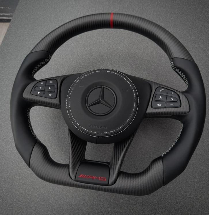 Mercedes upgrade AMG custom stuur matte carbon leer, Auto diversen, Tuning en Styling, Ophalen of Verzenden