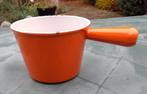 LE CREUSET fondue saus jus curry pan mooi oranje, Kookpan of Snelkookpan, Gebruikt, Gietijzer, Ophalen of Verzenden