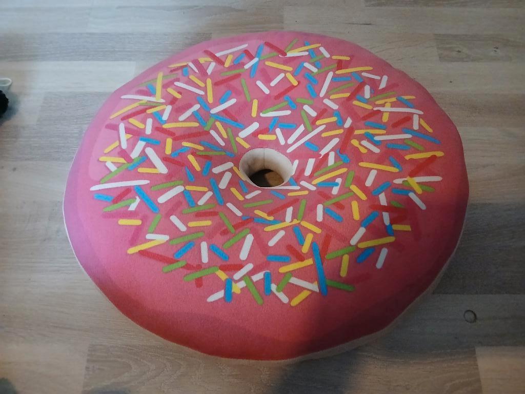 Grote donut knuffel kussen, Ophalen of Verzenden, Gebruikt, Roze, Rond
