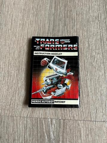 Transformers G1 Instructie Ratchet 1985