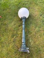 Gietijzeren Tuinlamp Groen - 110cm, Ophalen, Gebruikt, Minder dan 50 watt, Staande lamp
