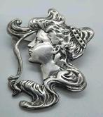 Zilveren Jugendstil Broche - Zeldzaam!, Sieraden, Tassen en Uiterlijk, Broches, 4 tot 7 cm, Gebruikt, Ophalen of Verzenden, Zilver