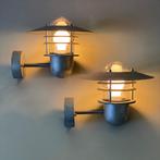 2 Deens design zinken BUITENLAMPEN Scandinavië vintage lamp, Ophalen of Verzenden, Gebruikt, Glas, Retro vintage Scandinavisch design Industrieel Deens Danish