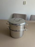 Driedelige stoompan groentestomer stomer kookpan pan, Huis en Inrichting, Keuken | Potten en Pannen, Ophalen of Verzenden, Zo goed als nieuw