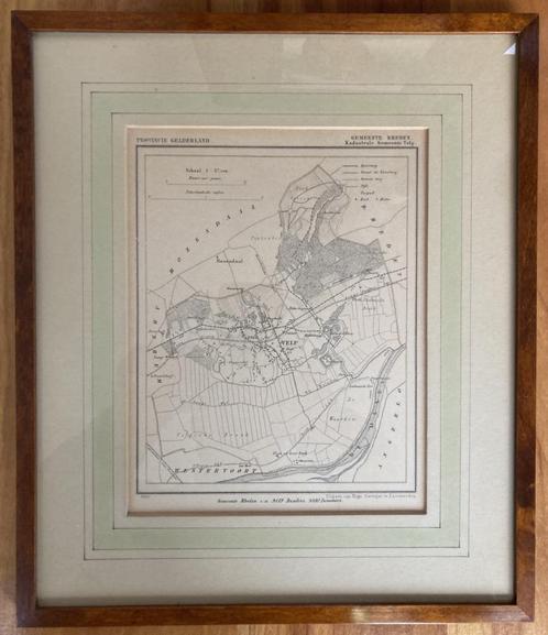 Kuyperkaart van Gemeente Velp (Rheden) uit 1867 in lijst, Antiek en Kunst, Kunst | Litho's en Zeefdrukken, Ophalen of Verzenden