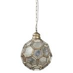Luxueus koperkleurige hanglamp met antiek zilver spiegelglas, 50 tot 75 cm, Pietseweg 13A Oud Gastel, Nieuw, Ophalen of Verzenden