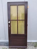 Hardhouten voordeur, Doe-het-zelf en Verbouw, Deuren en Horren, Ophalen, Gebruikt, 80 tot 100 cm, Buitendeur