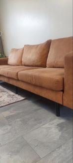 Mooie, comfortabele cognac kleurige bank, Huis en Inrichting, 250 tot 300 cm, Gebruikt, 75 tot 100 cm, Ophalen of Verzenden