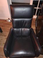 Leren Relaxfauteuil Draaivoet mechanisch slank aanzien, Minder dan 75 cm, Ophalen of Verzenden, Zo goed als nieuw, Modern