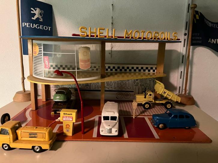 Oude SIO Shell Servicestation Garage, Kinderen en Baby's, Speelgoed | Overig, Gebruikt, Jongen of Meisje, Ophalen of Verzenden