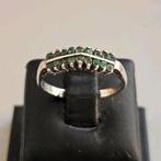 Platina ring met smaragd Art Deco circa 1920, Sieraden, Tassen en Uiterlijk, Ringen, Ophalen of Verzenden, Zo goed als nieuw, 17 tot 18