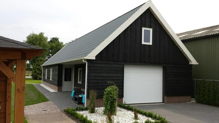 Zelfbouw houten schuur, bouwpakket op maat, met overkapping, Doe-het-zelf en Verbouw, Overige Doe-het-zelf en Verbouw, Nieuw, Ophalen of Verzenden