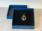 Gouden hanger 14K ovaal met diamantje, Verzenden, Goud, Hanger, Met edelsteen