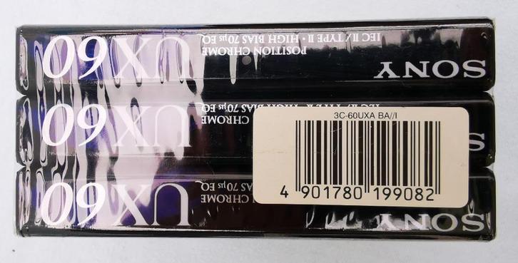 3 Nieuw Sony UX 60 Chrome Casset Cassetteband analoge audio, Cd's en Dvd's, Cassettebandjes, Nieuw in verpakking, Onbespeeld, Overige genres