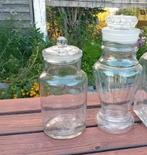2x oude snoeppot, stolppot, voorraadpot antiek., Antiek en Kunst, Antiek | Glas en Kristal, Ophalen of Verzenden