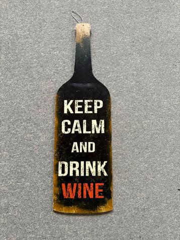 Decoratiebord keep calm and drink wine (80 cm hoog) beschikbaar voor biedingen