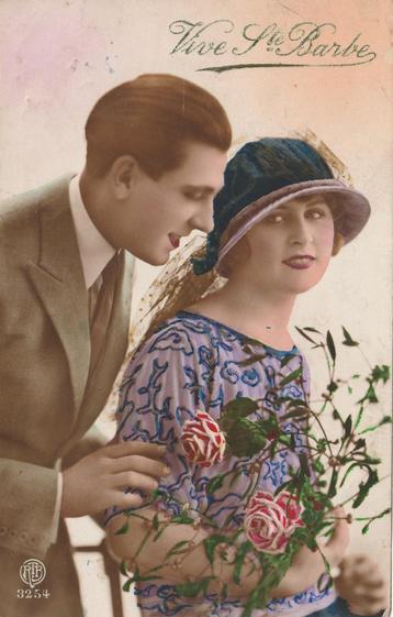 MEISJE ROMATIEK UIT BEGIN 1900 MOOIE OUDE KAART KJ312 beschikbaar voor biedingen