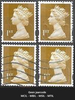 Queen Elizabeth security Machins 1st Gold, Ophalen of Verzenden, Gestempeld