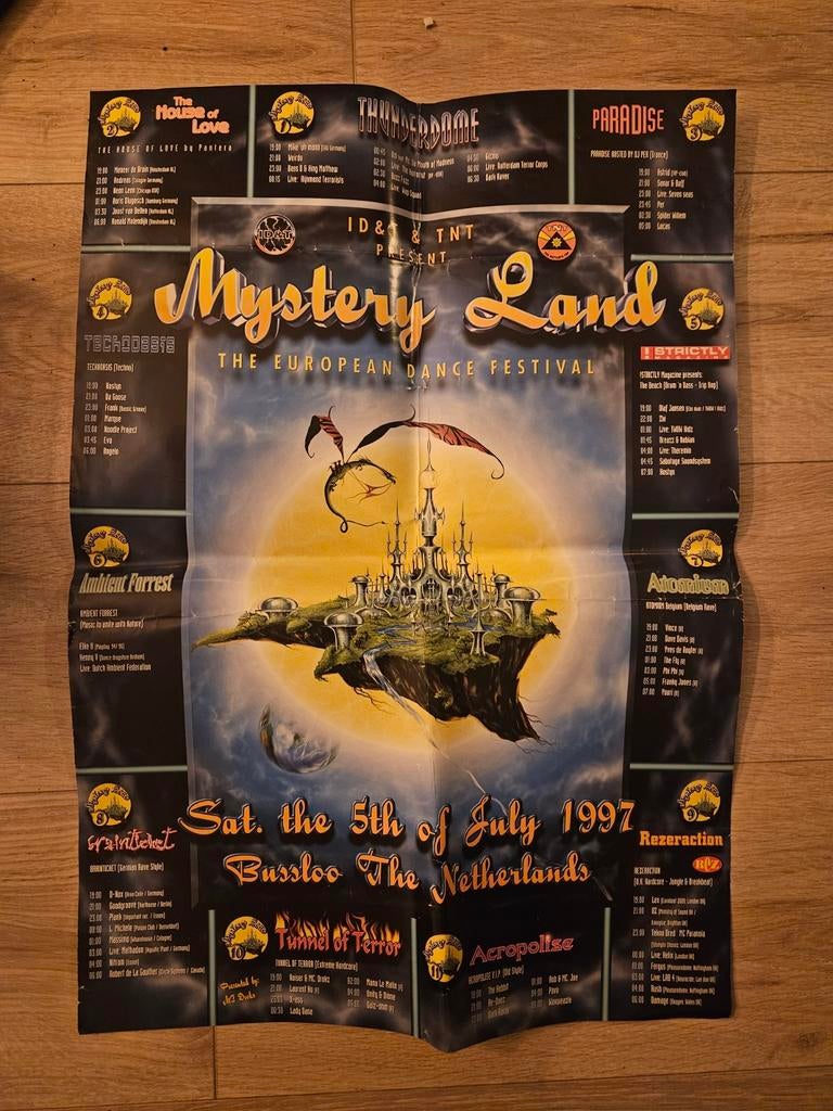 Mysteryland ID&T Festival Poster 1997 - Zeldzaam!, Ophalen of Verzenden