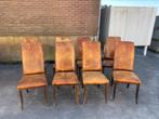 Schapen hoge leren 8 x eetkamer stoelen !!!, Huis en Inrichting, Stoelen, Ophalen, Gebruikt, Bruin, Schapen leer